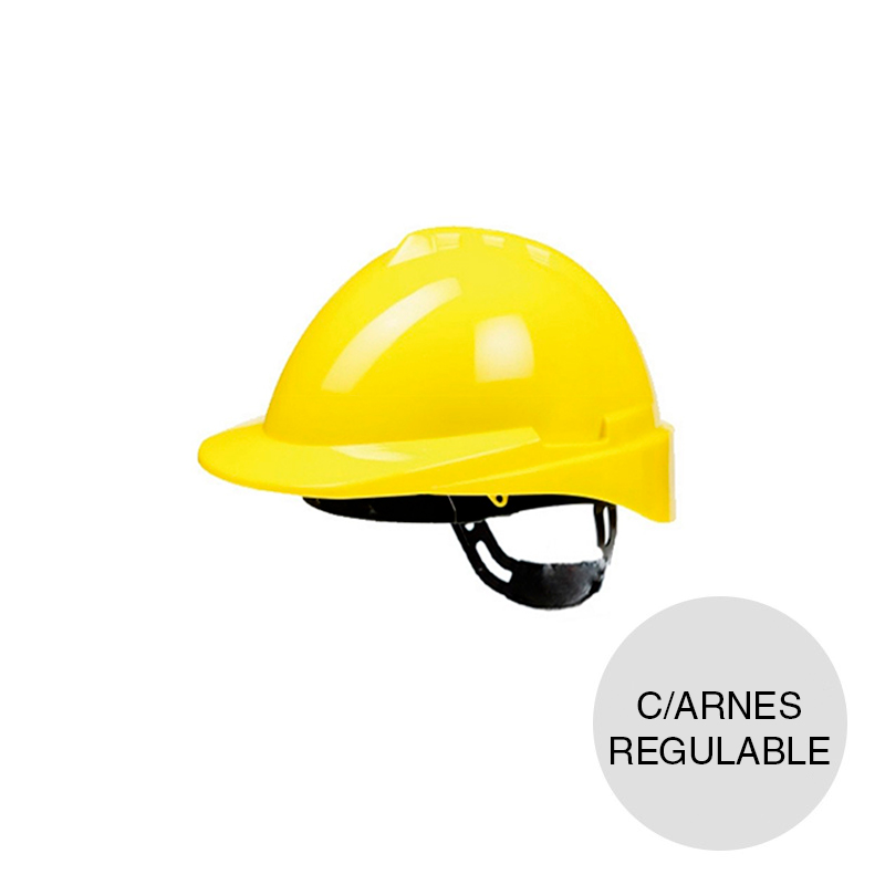 Casco seguridad c/arnes regulable amarillo