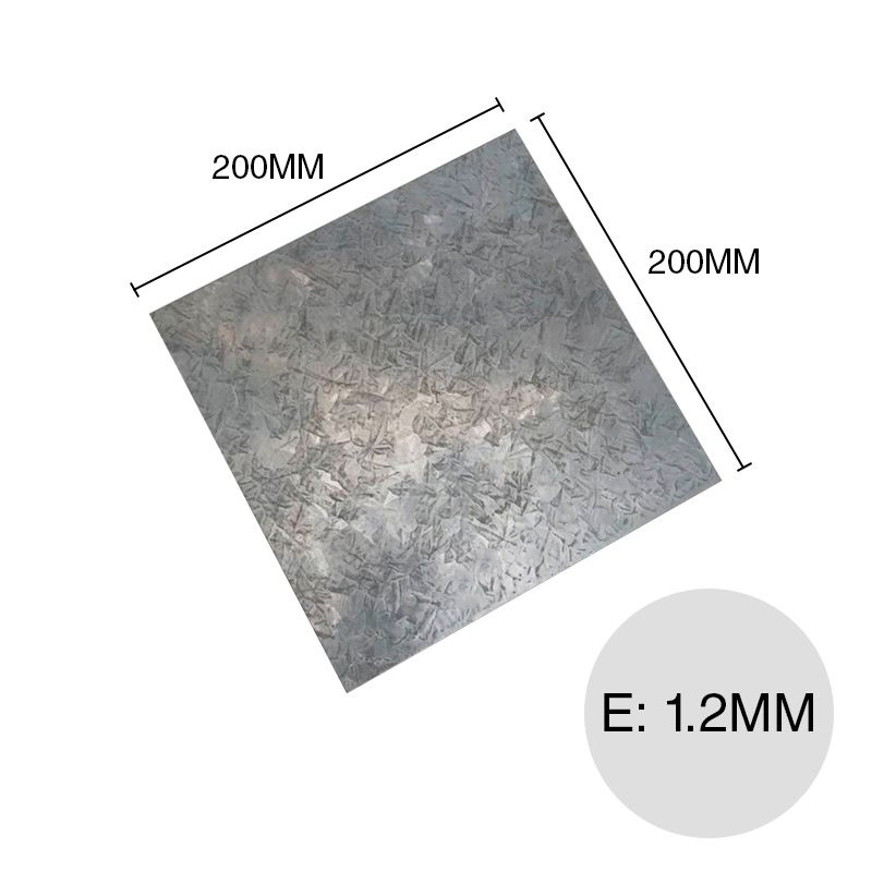 Cartela p/cruz san andres galvanizado lisa 1.2mm x 200mm x 200mm