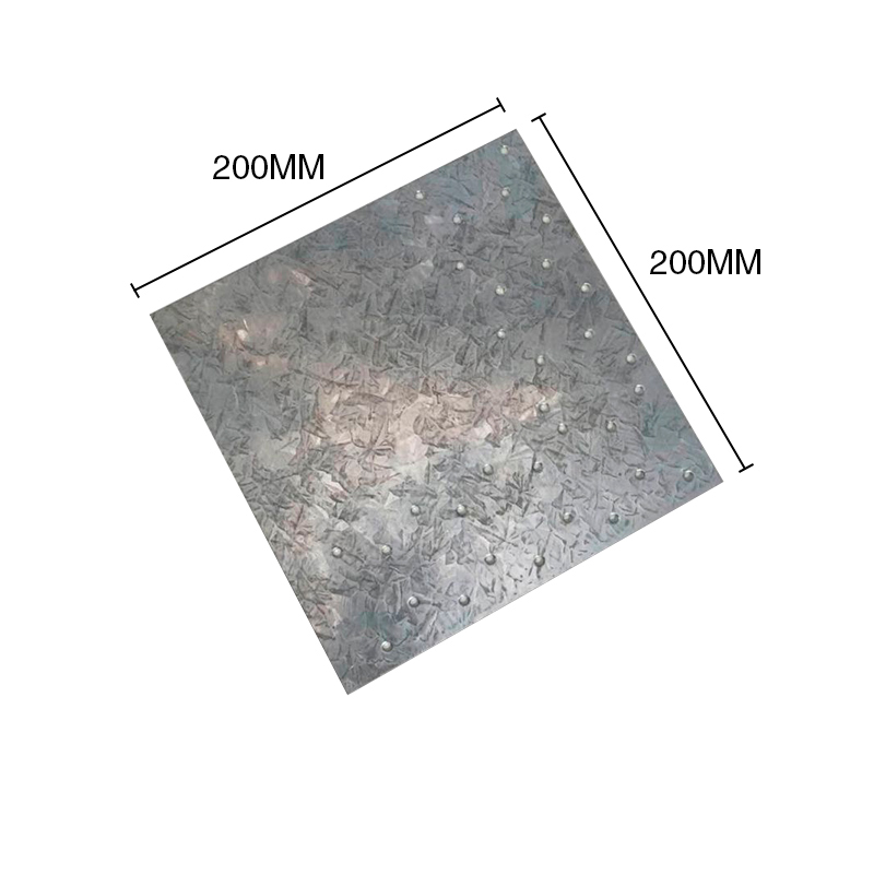 Cartela p/cruz san andres galvanizado perforada 1.2mm x 200mm x 200mm