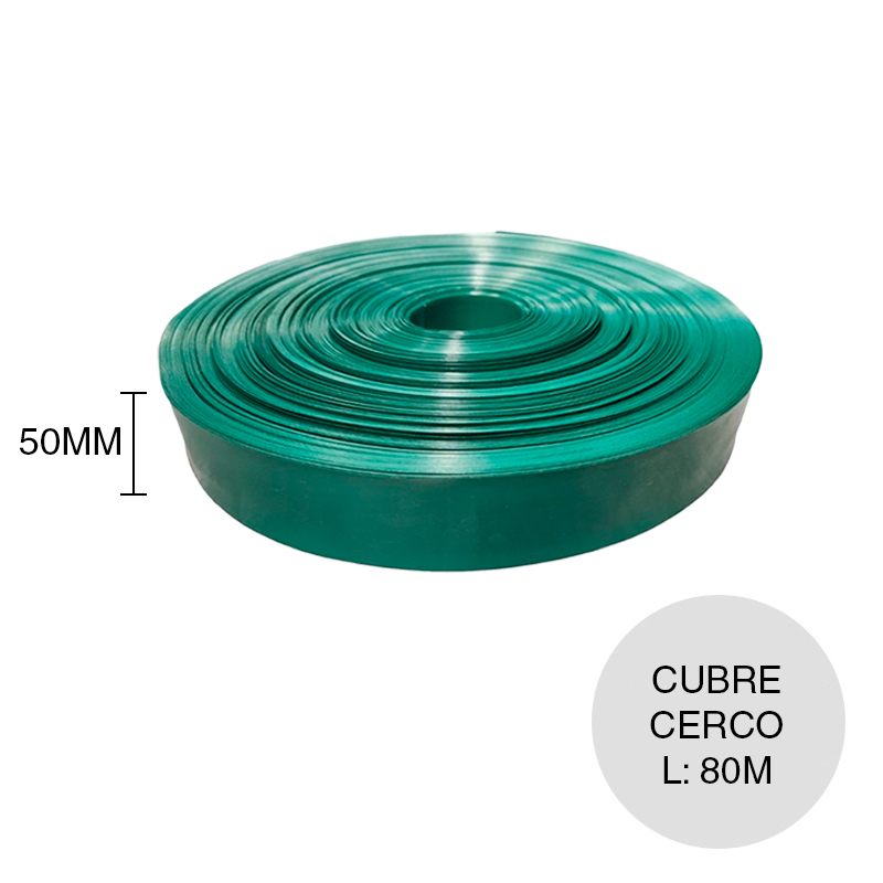 Cinta cubre cerco plastico verde 50mm rollo x 80m