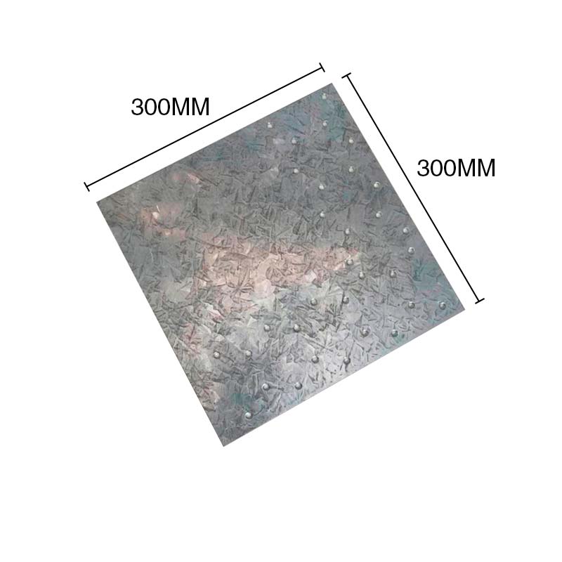 Cartela p/cruz san andres galvanizado perforada 1.25mm x 300mm x 300mm