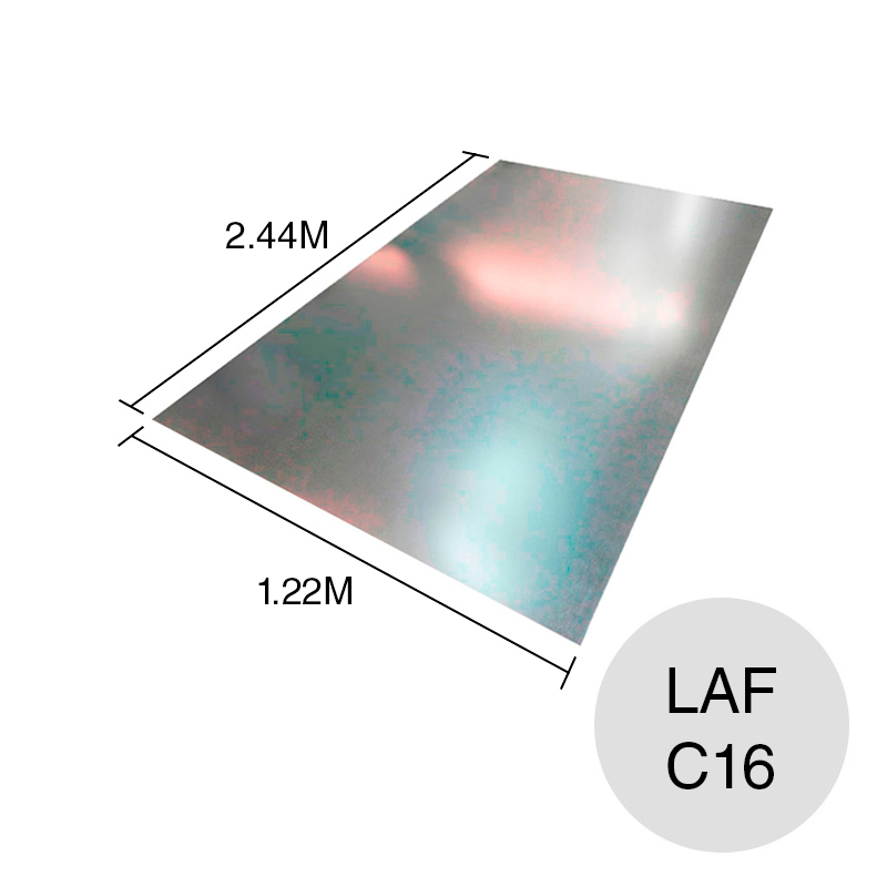 Chapa lisa acero laminado en frio obras civiles C16 1.65mm x 1.22m x 2.44m