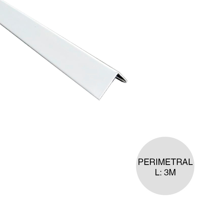 Perfil cielorraso desmontable galvanizado L perimetral blanco 20mm x 20mm x 3m