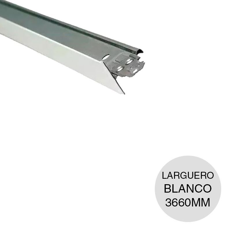 Perfil cielorraso desmontable galvanizado T larguero blanco 24mm x 32mm x 3660mm