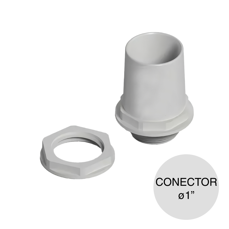 Conector p/caño corrugado y caja plastico ø 1"