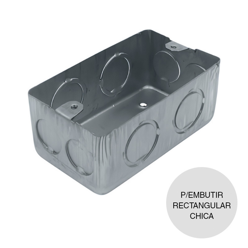 Caja embutir rectangular chica N°20 chapa aluminizada 50mm x 50mm x 100mm