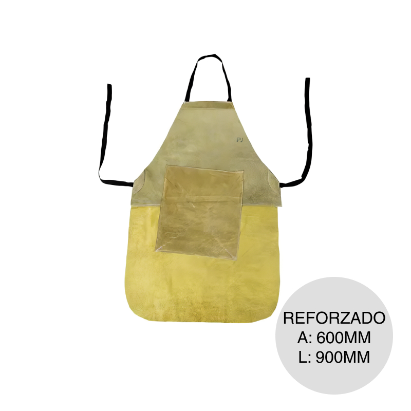 Delantal reforzado cuero descarne goma plomada amarillo 600mm x 900mm