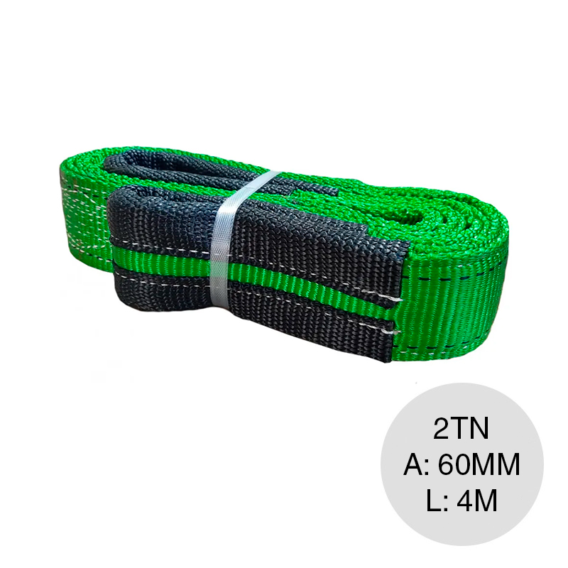 Eslinga de carga 2TN poliester verde rollo x 60mm x 4m