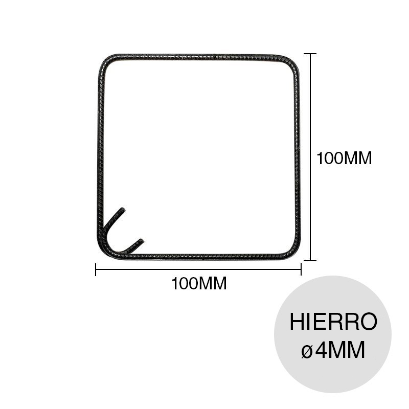 Estribo hierro construccion ø 4mm x 100mm x 100mm