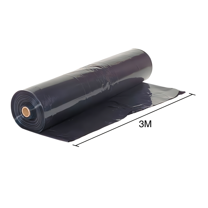 Film impermeabilizante polietileno 180 micrones negro 3m x 50m rollo x 150m²