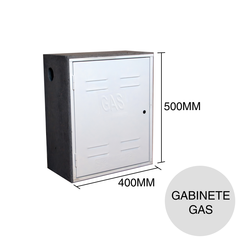Gabinete gas hormigon puerta chapa 400mm x 500mm