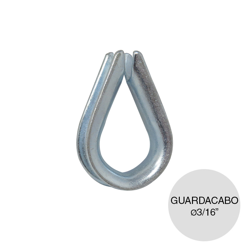 Guardacabo p/cable acero galvanizado ø 3/16"
