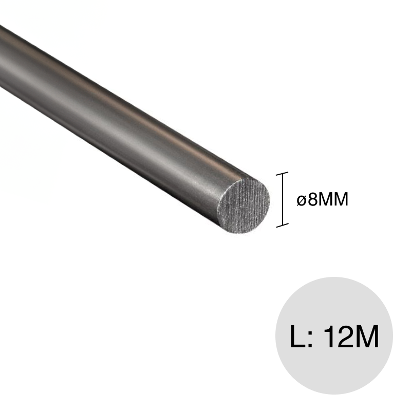 Hierro liso redondo laminado en caliente ø 8mm x 12m