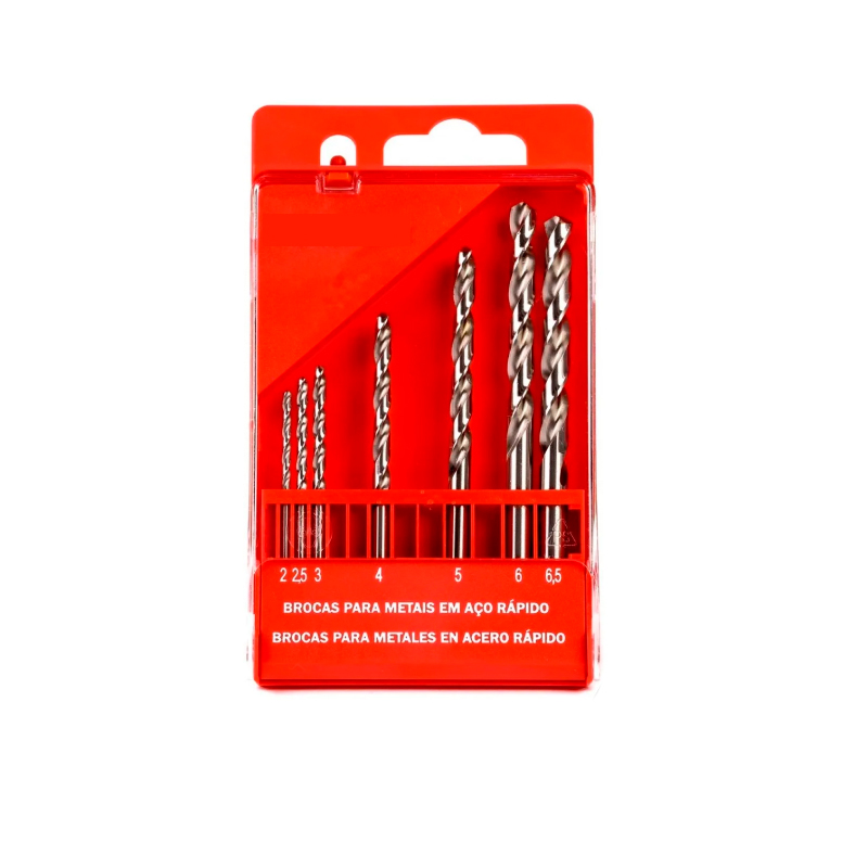 Juego brocas helicoidales p/metal HSS-TiN caja x 7 piezas