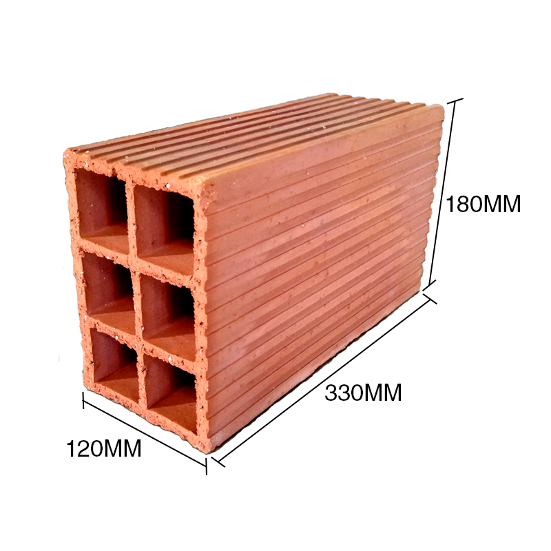 Ladrillo tabique 12 ceramico hueco no portante 6 tubos 120mm x 180mm x 330mm pallet x 144u