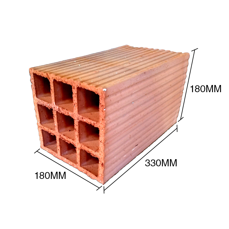 Ladrillo tabique 18 ceramico hueco no portante 9 tubos 180mm x 180mm x 330mm pallet x 90u