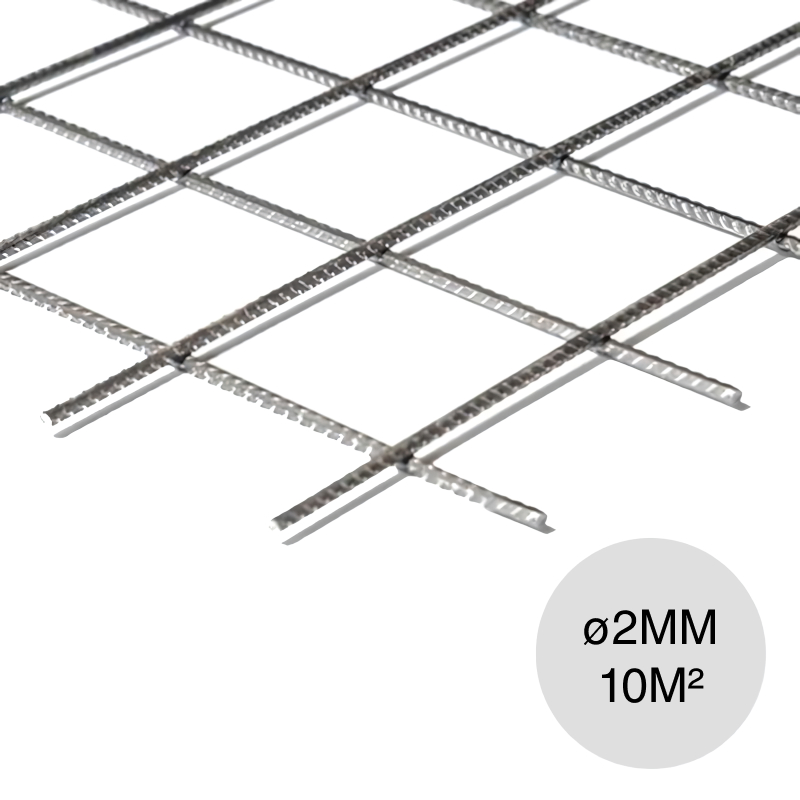 Malla acero electrosoldada ø 2mm separacion 150mm x 150mm medidas 2m x 5.1m x 10.2m²