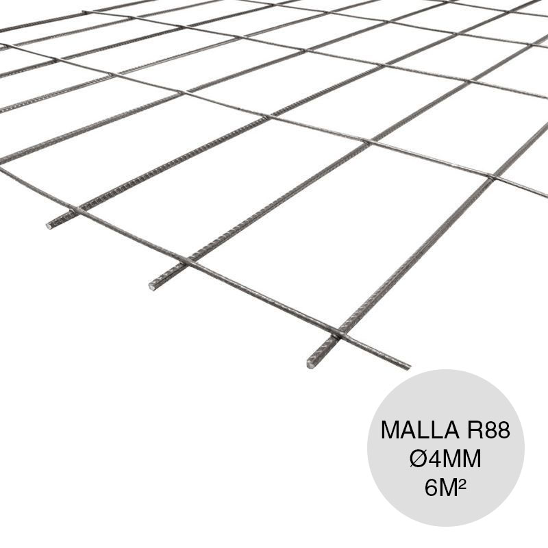 Malla acero R84-RL84 mini ø 4mm armadura distribucion separacion 150mm x 250mm medidas 2m x 3m x 6m²