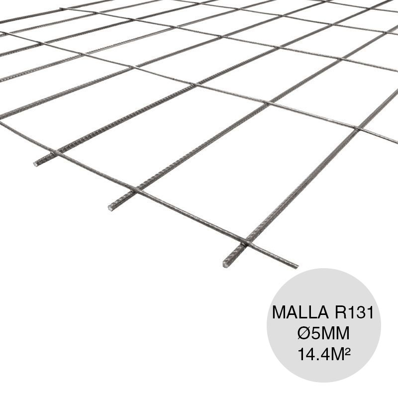 Malla acero R131 mini ø 5mm armadura resistente separacion 150mm x 250mm medidas 2.40m x 6m x 14.4m²