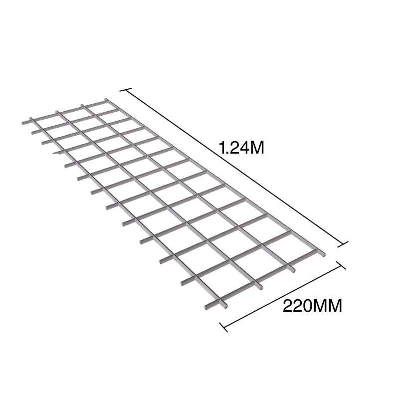 Malla refuerzo plano ø 2.5mm cuadricula 75mm x 75mm medidas 220mm x 1.24m