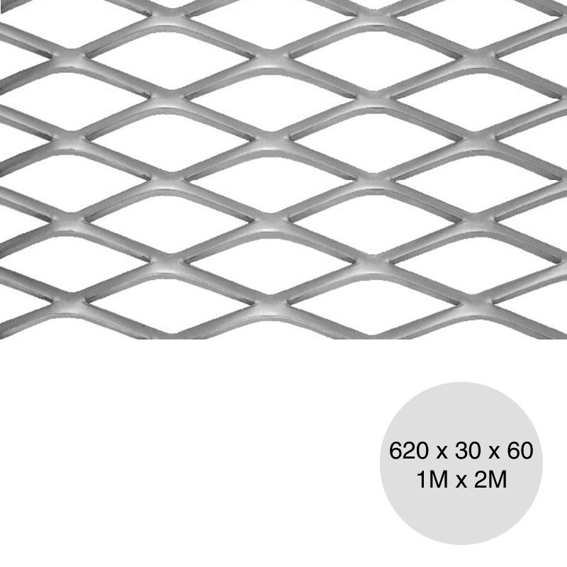 Metal desplegado pesado 620 x 30 x 60 x 11.6kg/m² hoja 1m x 2m