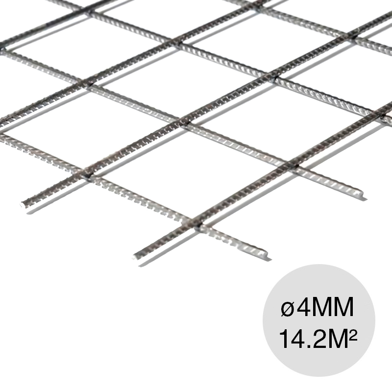 Malla acero electrosoldada ø 4mm separacion 150mm x 150mm medidas 2.4m x 6m x 14.4m²