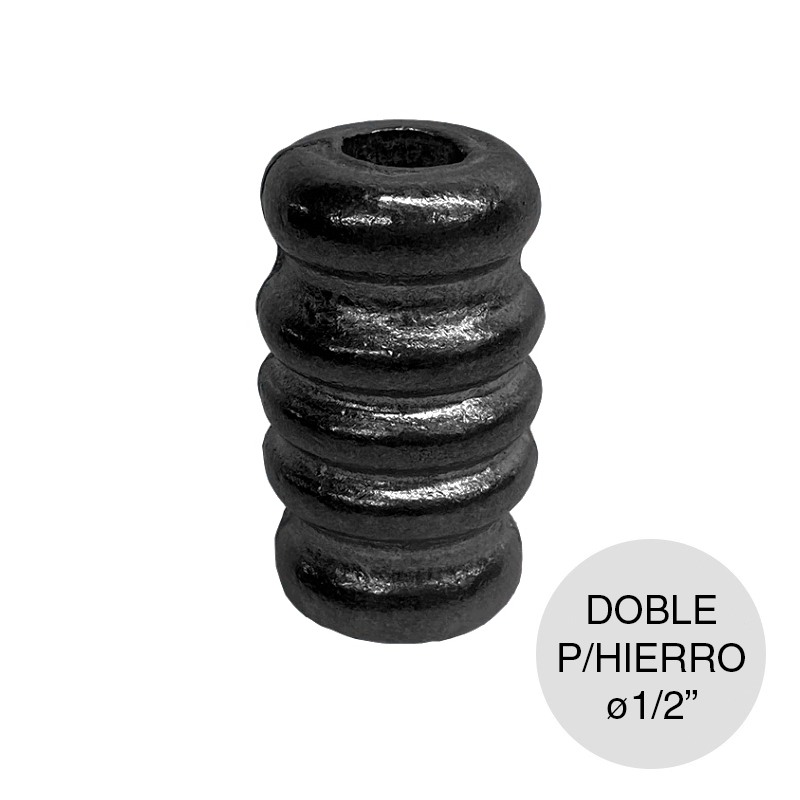 Nudo doble p/hierro ø 1/2" aluminio 33mm x 53mm