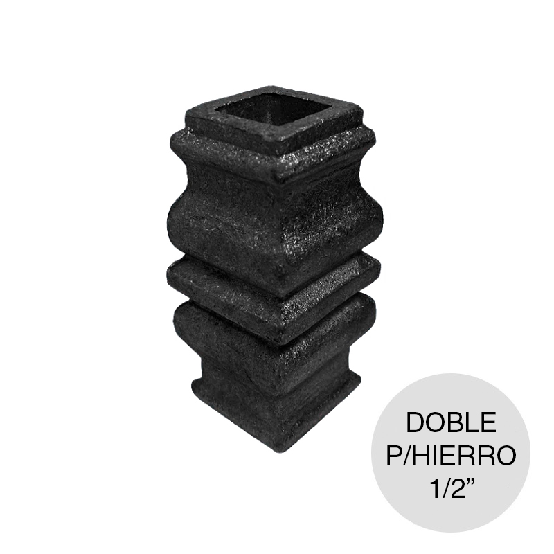 Nudo doble cuadrado aluminio p/ hierro 1/2"