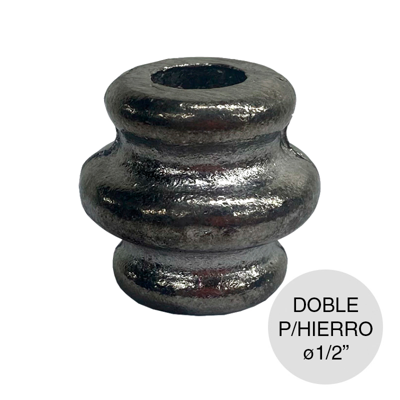 Nudo doble inyectado p/hierro ø 1/2" aluminio 25mm x 28mm