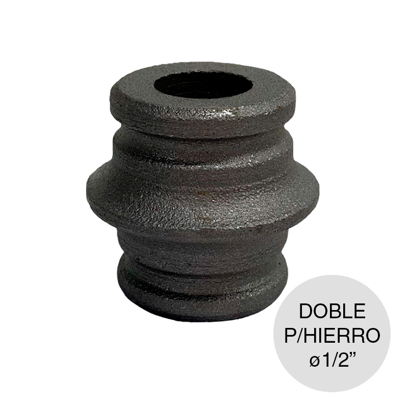 Nudo doble inyectado p/hierro ø 1/2" aluminio 33mm x 36mm