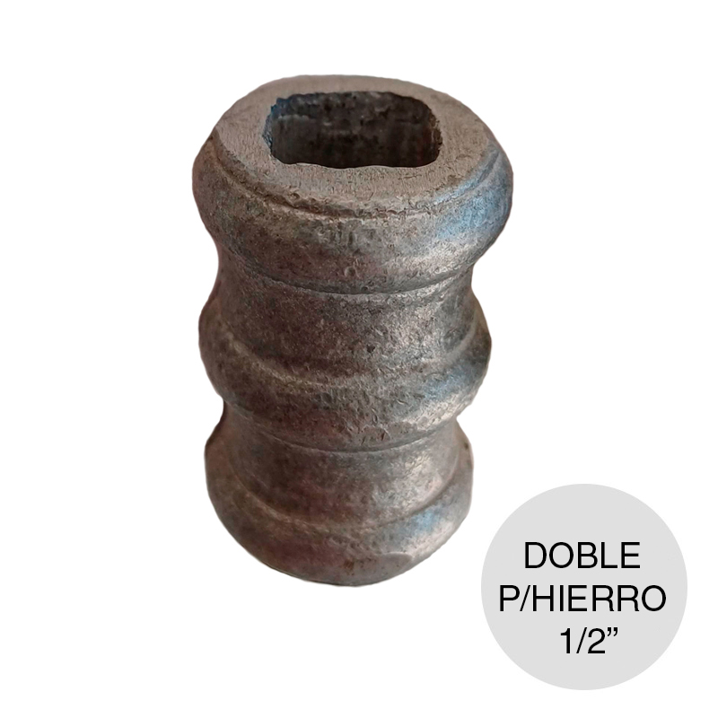 Nudo doble inyectado p/hierro 1/2" aluminio 32mm x 47mm