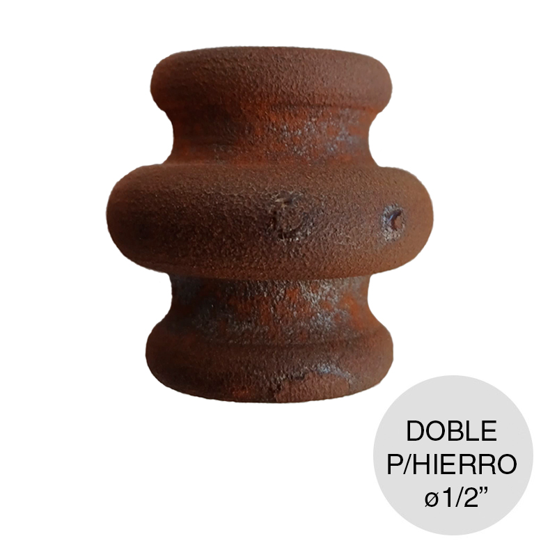 Nudo doble torneado p/hierro ø 1/2" hierro 35mm x 36mm
