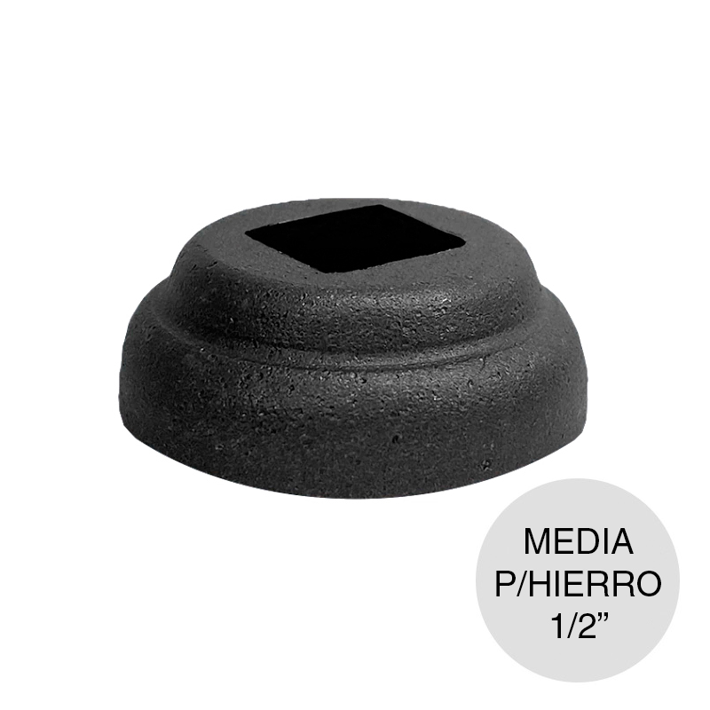 Nudo media esfera perforacion cuadrada chapa p/hierro 1/2"