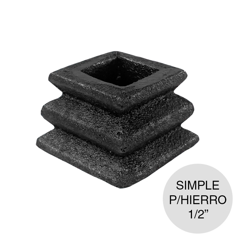 Nudo simple cuadrado chico fundicion p/hierro 1/2"