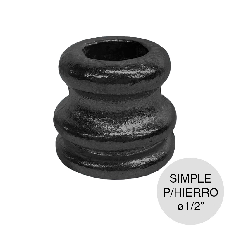 Nudo simple inyectado p/hierro ø 1/2" aluminio 28mm x 33mm
