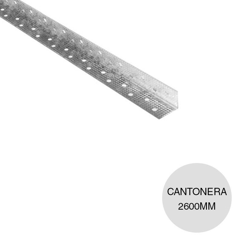 Perfil construccion seco cantonera galvanizado moleteado 31mm x 31mm x 2600mm