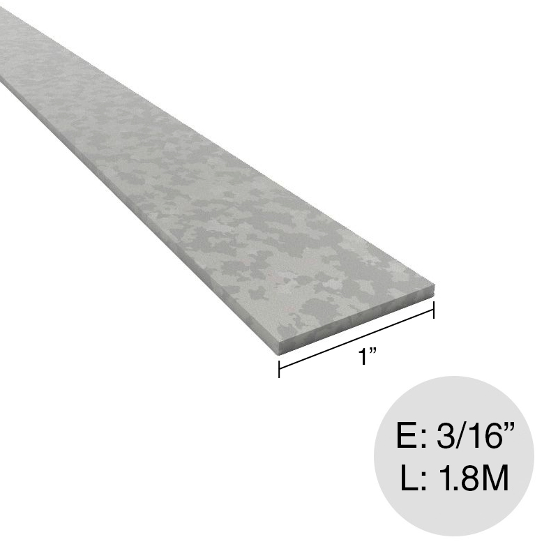 Planchuela galvanizada acero 1" x 3/16" x 1.8m