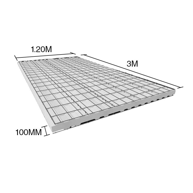 Panel modular EPS c/malla electrosoldada 100mm x 1.20m x 3m