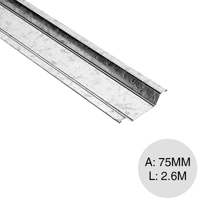 Perfil construccion seco omega galvanizado 0.52mm x 75mm x 2.6m
