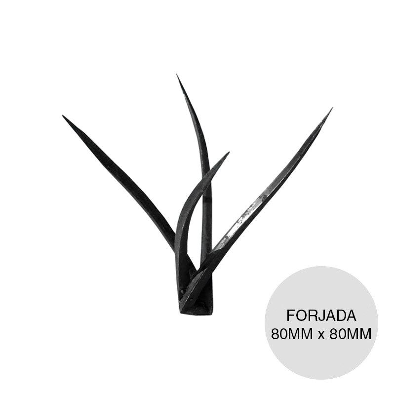 Proteccion p/medianera forjada 4 puntas chapa 80mm x 80mm