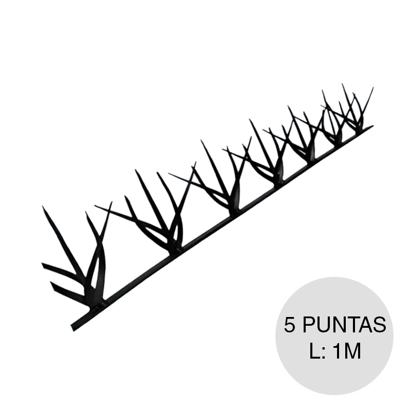 Proteccion p/medianera forjada 5 puntas chapa 130mm x 1m