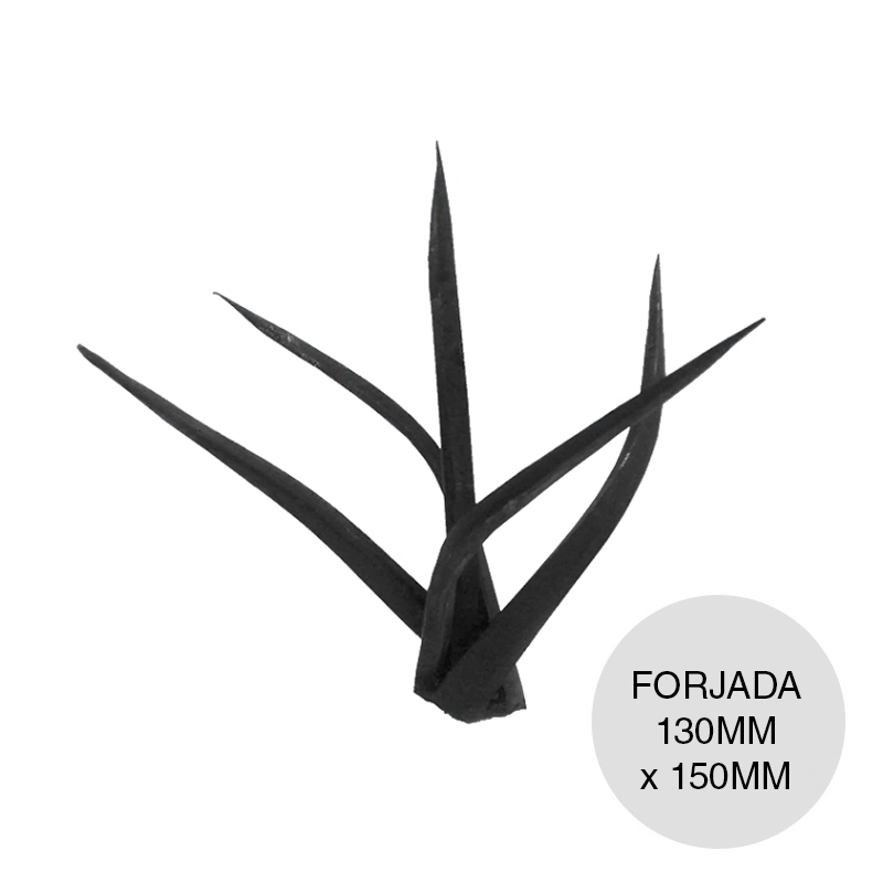Proteccion p/medianera forjada 5 puntas chapa 130mm x 150mm