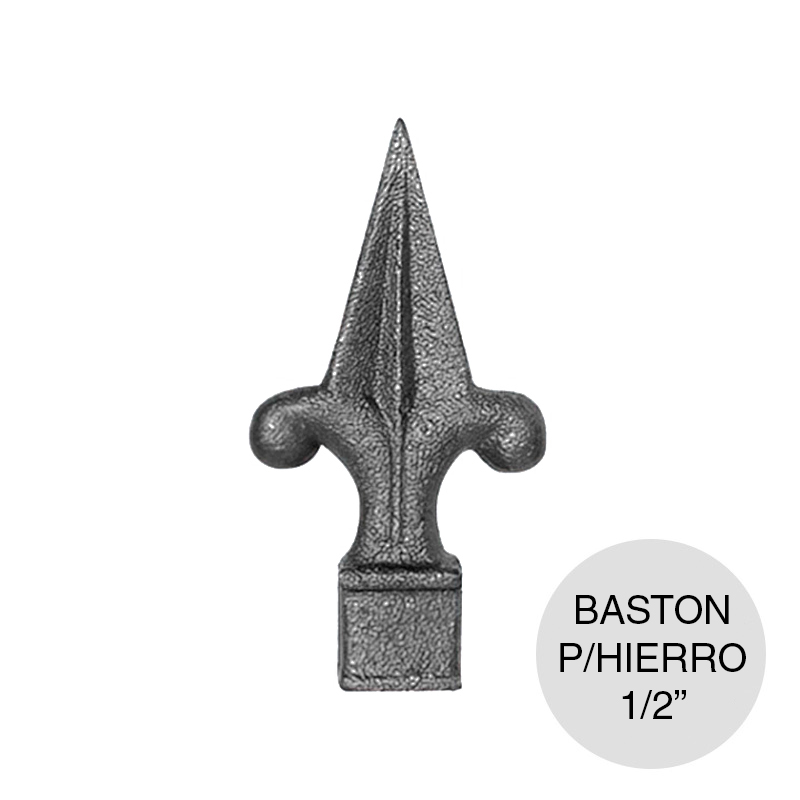 Punta baston base cuadrada p/hierro 1/2" fundicion 60mm x 110mm
