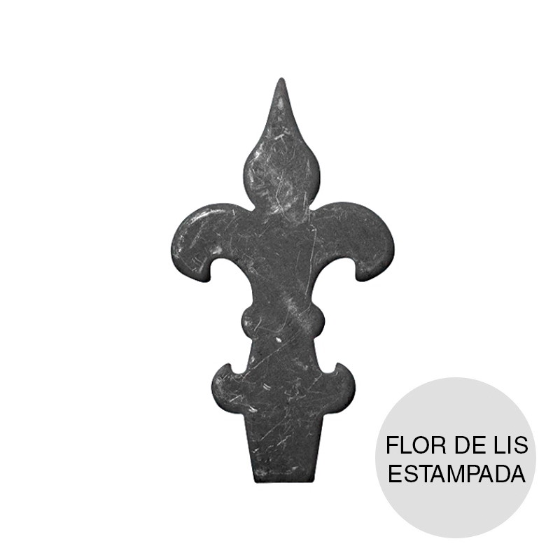 Punta flor de lis estampada española chapa 54mm x 97mm
