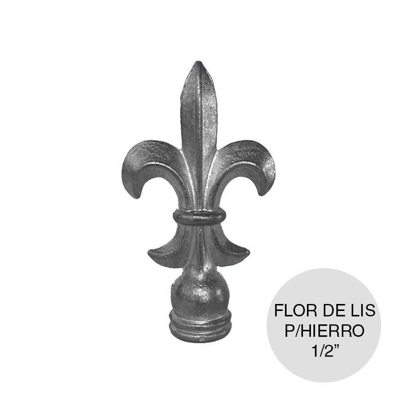 Punta flor de lis germana p/hierro 1/2" aluminio 75mm x 130mm