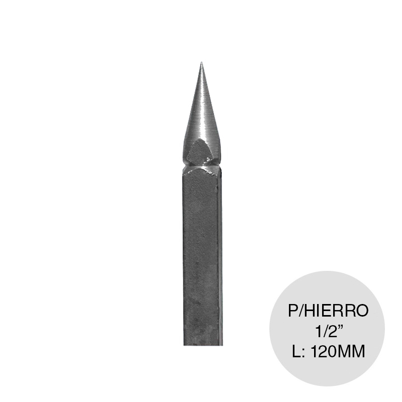 Punta forjada con anillo cuadrada p/hierro 1/2" x 120mm