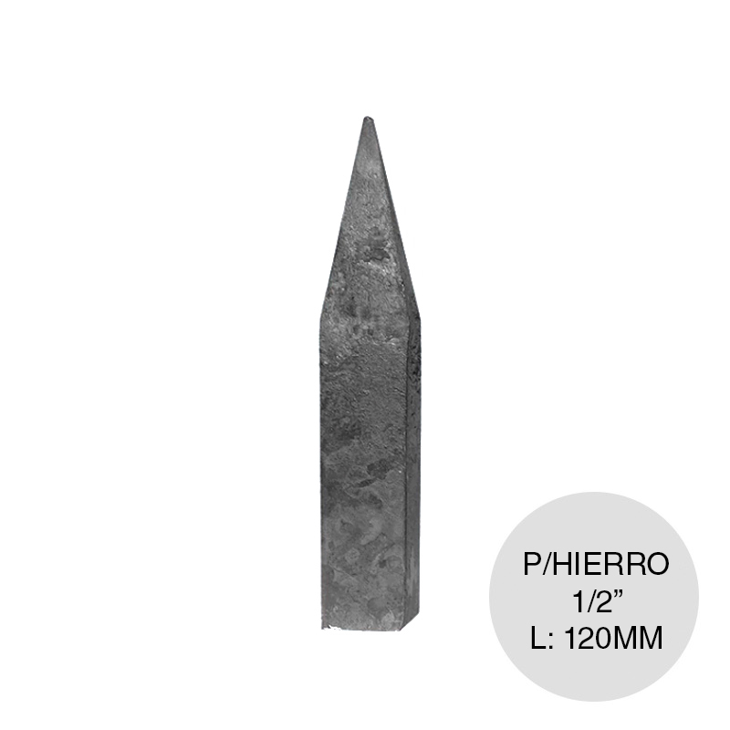 Punta forjada cuadrada p/hierro 1/2" x 120mm