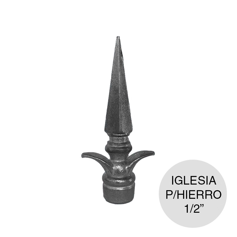 Punta iglesia lisa p/hierro 1/2" aluminio 63mm x 140mm