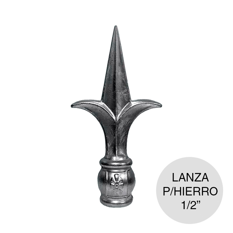 Punta lanza labrada p/hierro 1/2" aluminio 70mm x 140mm