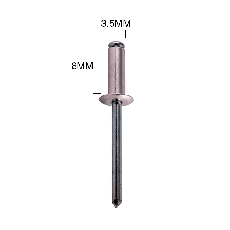 Remache aluminio ø 3.5mm x 8mm bolsa x 1000u